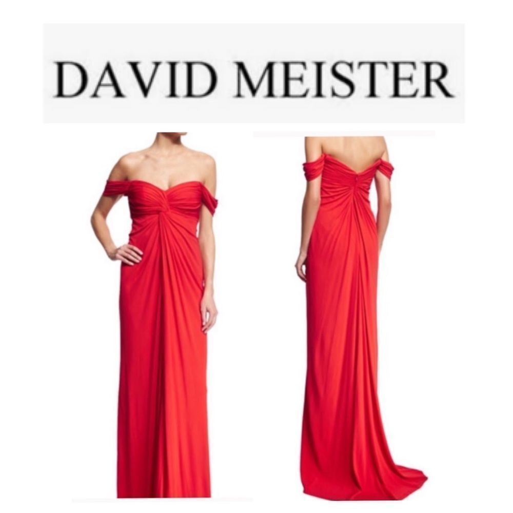 🎈SALE 🎈NWOT DAVID MEISTER Off the shoulder evening gown - Picture 5 of 9
